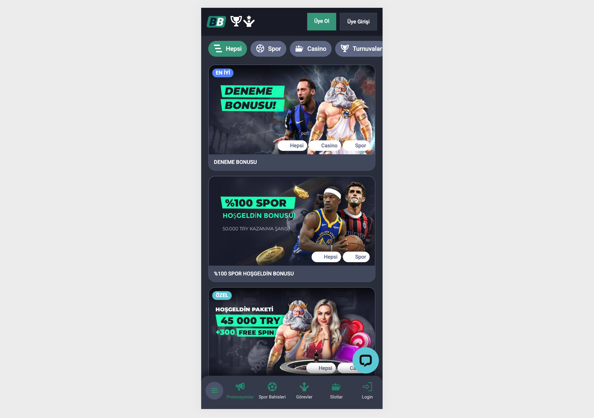 Casino Bonuslar ve Promosyonlar